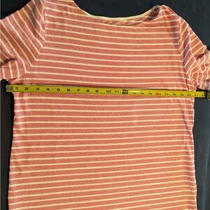 Croft & Barrow Pink and White Striped Short Sleeve Top